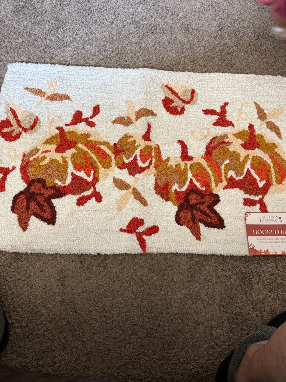 Autumn Harvest Cream & Multi Hooked Door Mat by Autumn Harvest